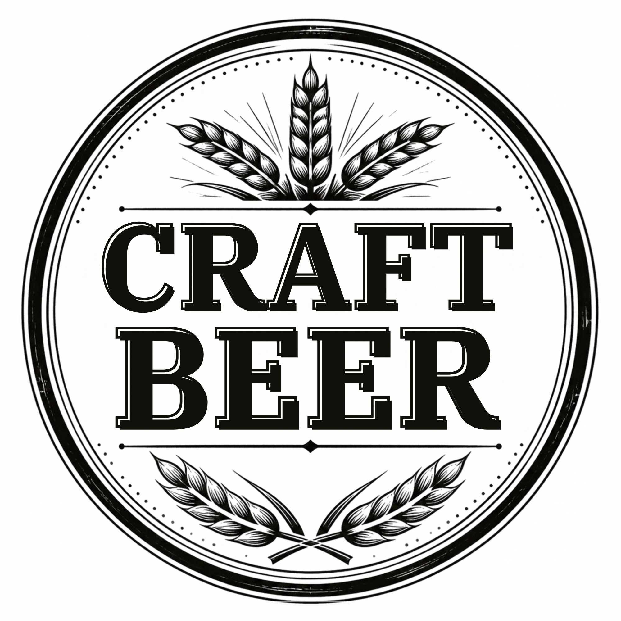 Canva無料版で生成した「CRAFT BEER」のロゴ（レトロクラフトビール）