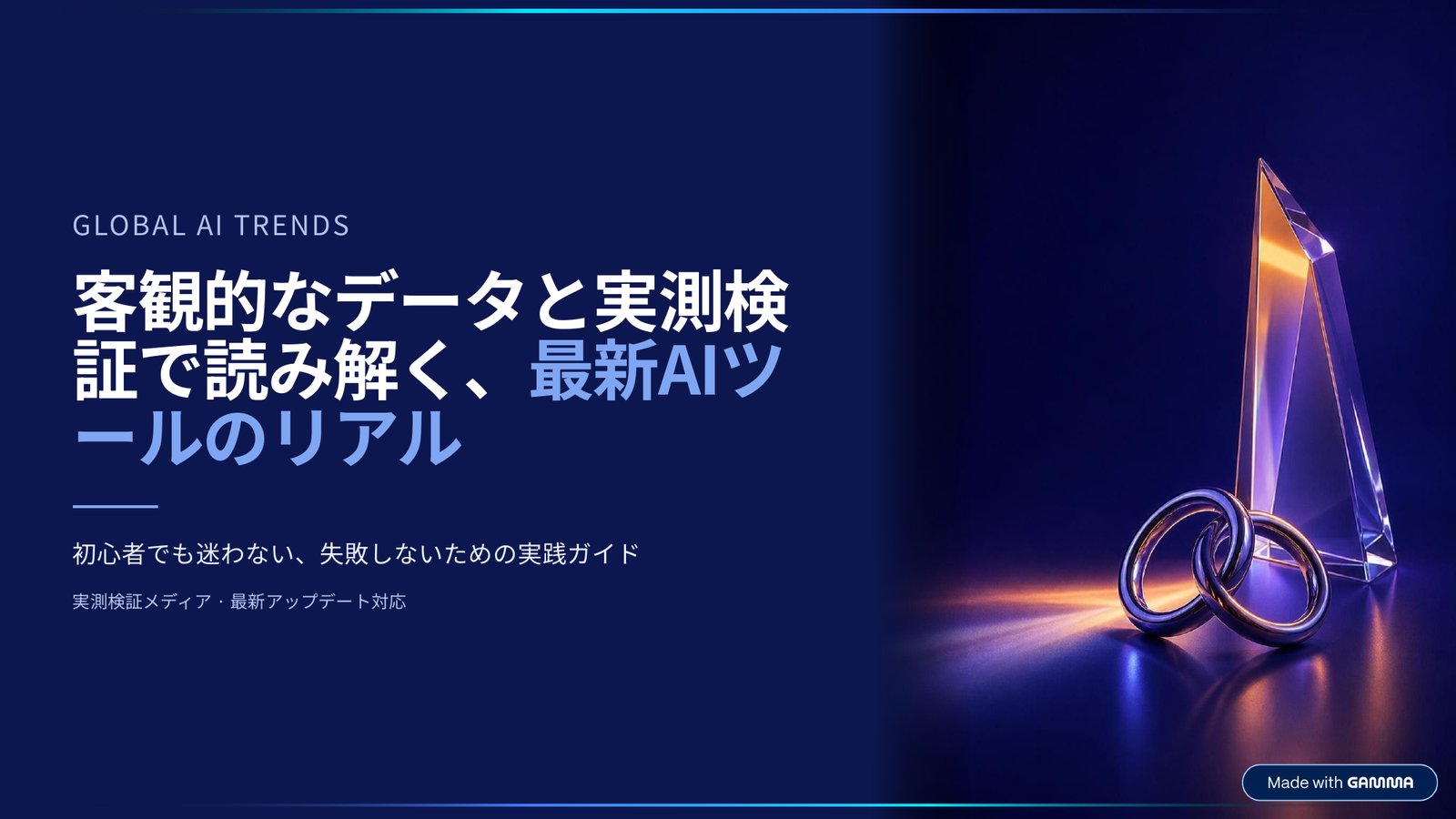Gammaの無料版で作成したGlobal AI Trendsの紹介スライドの表紙